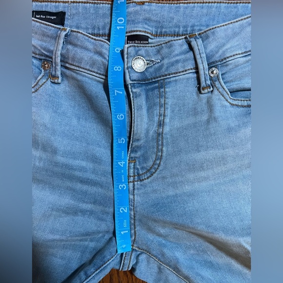True Religion BILLIE MID RISE STRAIGHT JEAN Size 27 Light Wash Denim - Picture 9 of 11